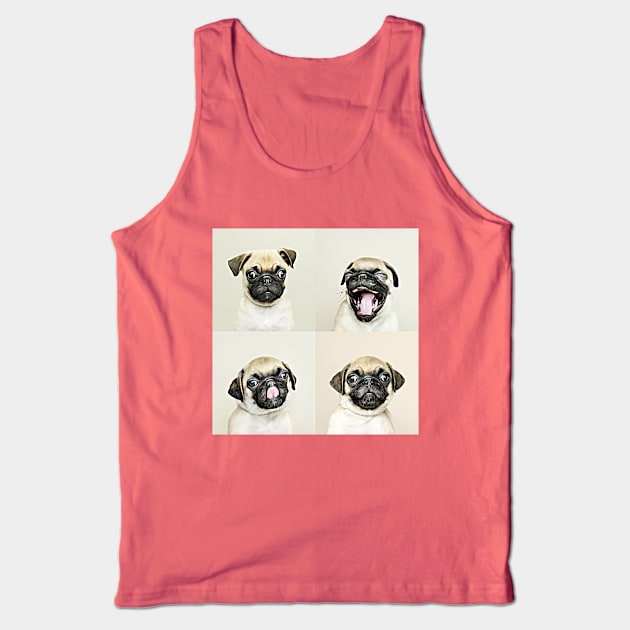 The Four Faces Of Pug Tank Top by cameradog